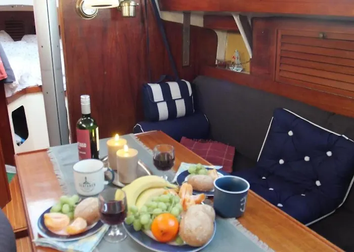 On A Sailboat In Harbour